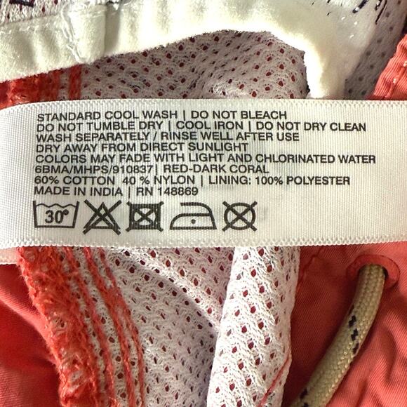 FATFACE men's swim trunks red size large with liner - Picture 4 of 8